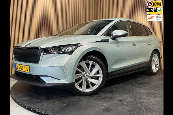 Škoda ENYAQ iV 80|96% SOH|1/2LEDER|PANO|ACC|TREKH.|ELEK.INTER+A-KLEP|STUUR+STOELVERW V+A|CAMERA|CARPLAY|CLIMATE+CRUISE CONTROL|NL|