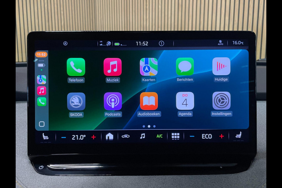 Škoda ENYAQ iV 80|96% SOH|1/2LEDER|PANO|ACC|TREKH.|ELEK.INTER+A-KLEP|STUUR+STOELVERW V+A|CAMERA|CARPLAY|CLIMATE+CRUISE CONTROL|NL|