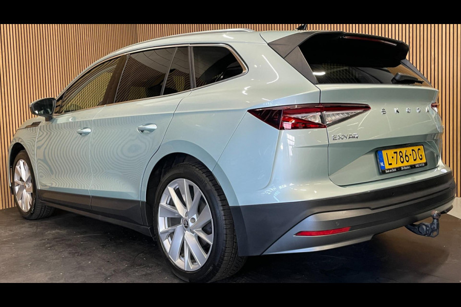 Škoda ENYAQ iV 80|96% SOH|1/2LEDER|PANO|ACC|TREKH.|ELEK.INTER+A-KLEP|STUUR+STOELVERW V+A|CAMERA|CARPLAY|CLIMATE+CRUISE CONTROL|NL|