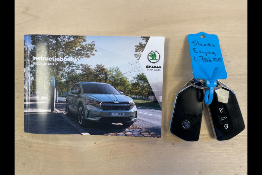 Škoda ENYAQ iV 80|96% SOH|1/2LEDER|PANO|ACC|TREKH.|ELEK.INTER+A-KLEP|STUUR+STOELVERW V+A|CAMERA|CARPLAY|CLIMATE+CRUISE CONTROL|NL|