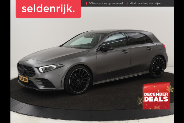 Mercedes-Benz A-Klasse 180 Business Solution AMG | Panoramadak | Stoelverwarming | Leder/Alcantara | Camera | Navigatie | Widescreen | Designo Mountaingrijs Magno