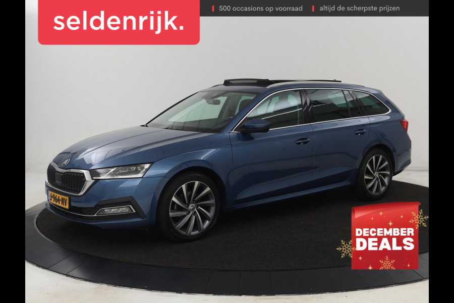 Škoda Octavia 1.5 TSI First Edition | Panoramadak | Trekhaak | Stoelverwarming | Matrix LED | Adaptive cruise | Sfeerverlichting | Carplay | Keyless | Virtual Cockpit | 18'' | Half leder | Climate control