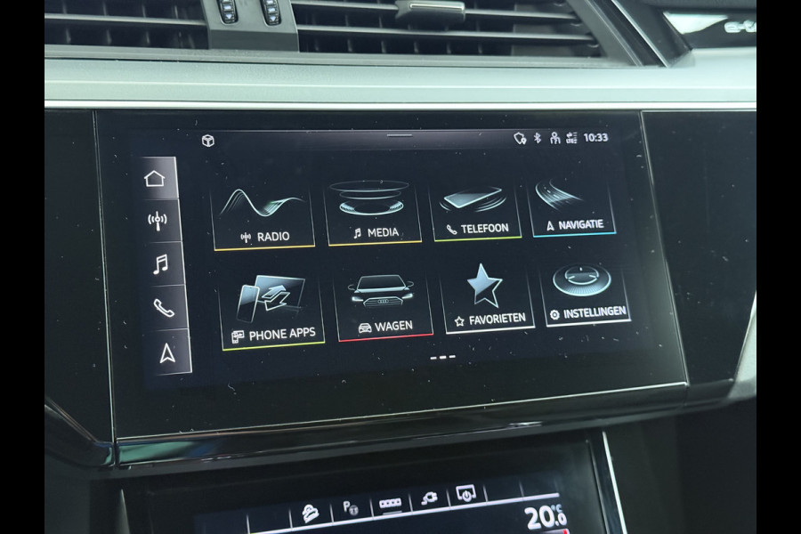 Audi e-tron 313pk Pano-dak Leer-Alcantara+elektr+Geheug. Camera Adap.Cruise Apple Carplay Android Auto Pdc Business Edition Plus SOH 90% Elek.Achterklep Lmv 21" Led Stoelverwarming Privacy Glas 50 Quattro 71kWh Origineel Nederlandse Auto 1800kg Trekvermogen Zeer Compleet!