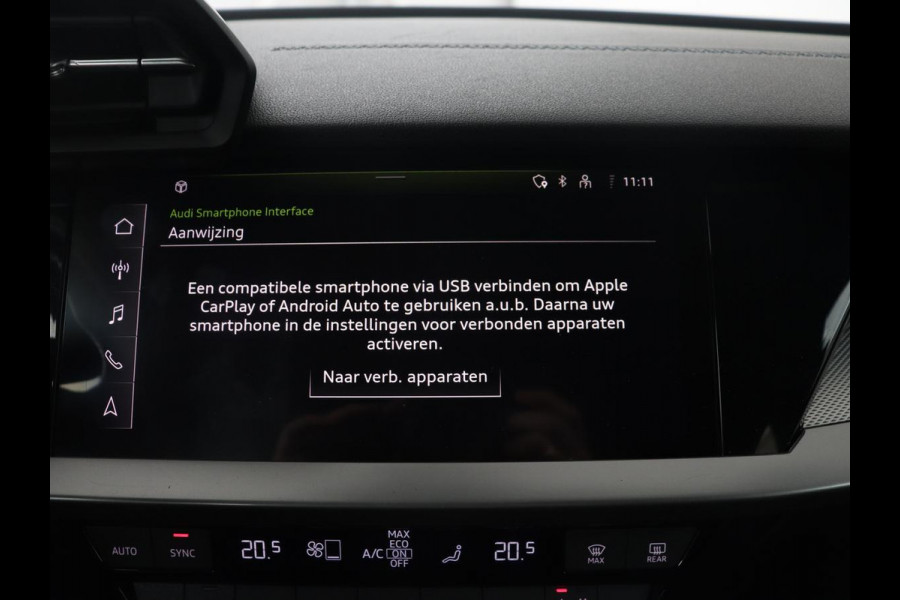 Audi A3 35 TFSI S edition | Carplay | Sportstoelen | Full LED | Navigatie | Half leder | Virtual Cockpit | Climate control | Parkeerhulp | Cruise control | Bluetooth | DAB | Sportstuur