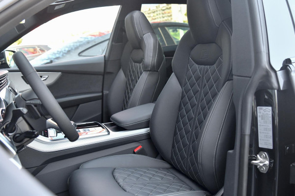 Audi Q8 60 TFSI e quattro Pro Line S Competition. RS Zetels, 4W Sturing, Softclose, Pano, Laser, B&O, 360 3D, Trekh, Keyless, 23"!