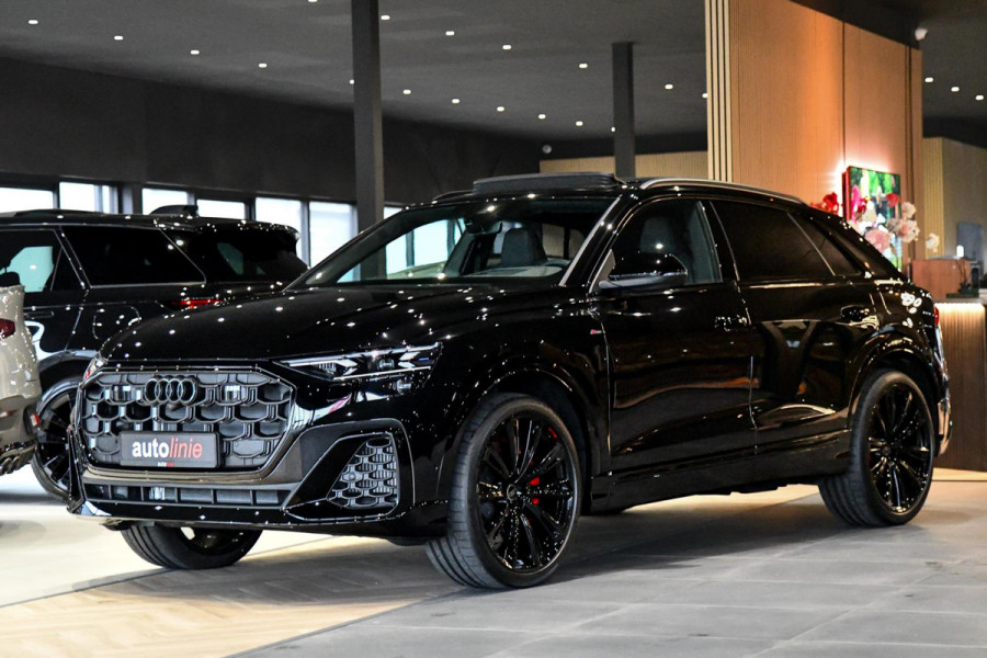 Audi Q8 60 TFSI e quattro Pro Line S Competition. RS Zetels, Massage, Carbon, 4W sturing, Softcl, Pano, Koeling, HUD, B&O, Trekh!