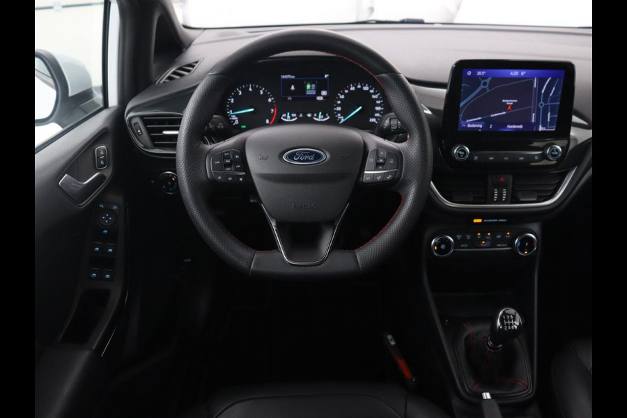 Ford Fiesta 1.0 EcoBoost Hybrid ST-Line | Leder | Navigatie | Carplay | Full LED | Climate control | Parkeerhulp | Cruise control | Bluetooth