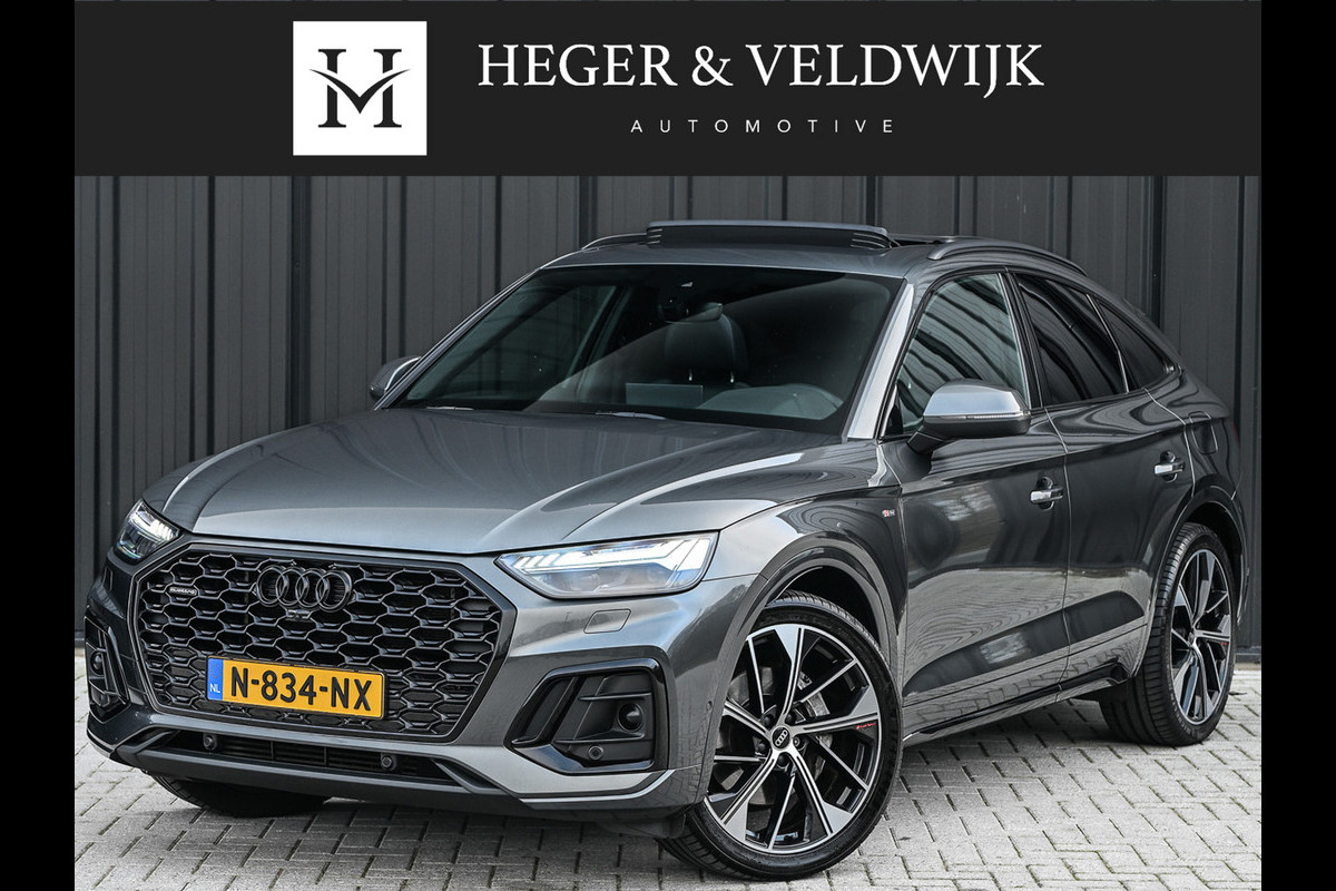 Audi Q5 Sportback 50 TFSI e S edition · Adaptive Cruise · Memory Seats · Bang & Olufsen Sound · Stoelverwarming · Leder · Keyless · Pano