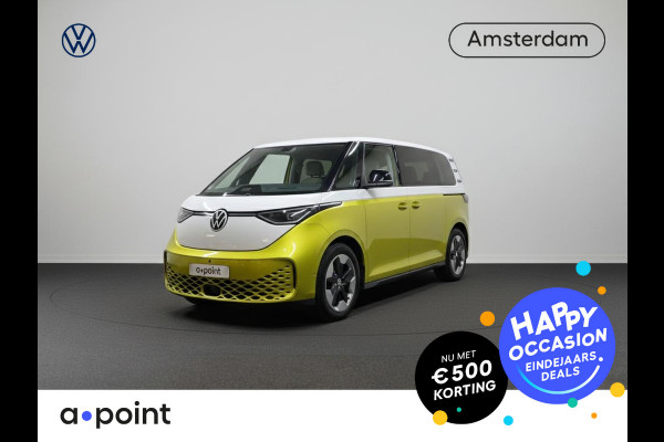 Volkswagen ID. Buzz Pro 86 kWh LWB 7p. 286 pk | Navigatie | Panoramadak | Trekhaak (wegklapbaar) | Parkeersensoren (Park assist) | Rondomzicht camera | Elektr. schuifdeuren | Stoelverwarming |