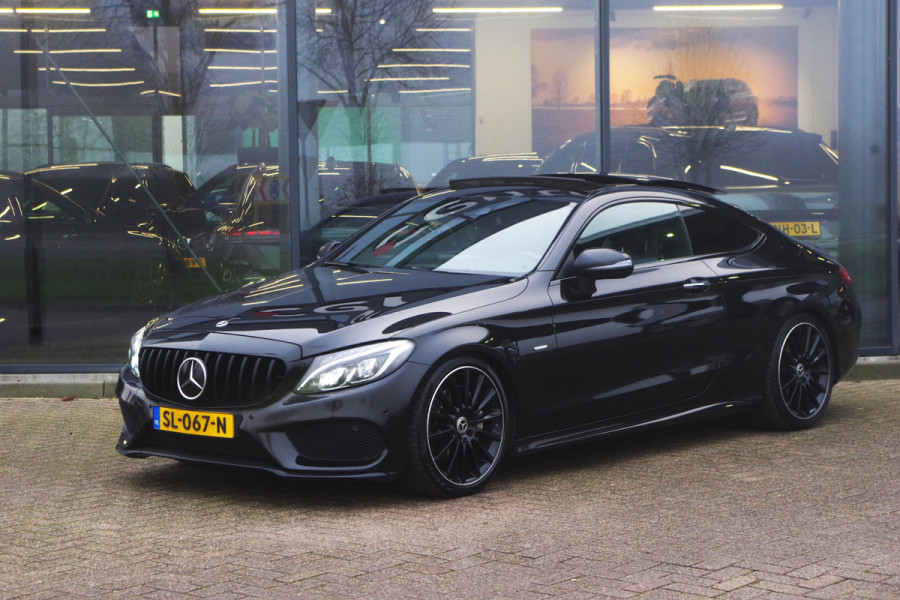 Mercedes-Benz C-Klasse Coupé 180 Premium AMG-Line Night Edition, Panoramadak, Burmester, Keyless, 19" LM, Camera