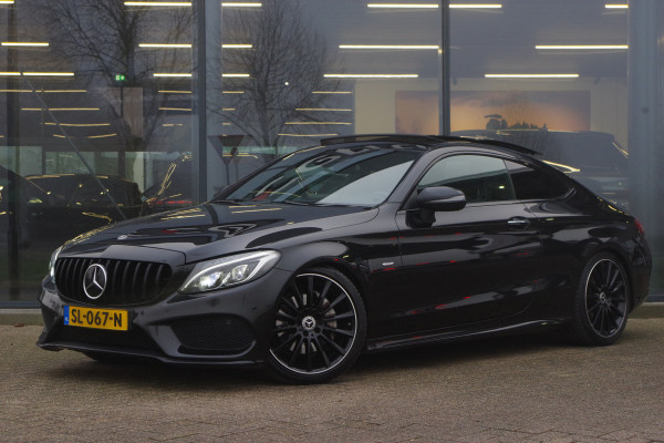 Mercedes-Benz C-Klasse Coupé 180 Premium AMG-Line Night Edition, Panoramadak, Burmester, Keyless, 19" LM, Camera