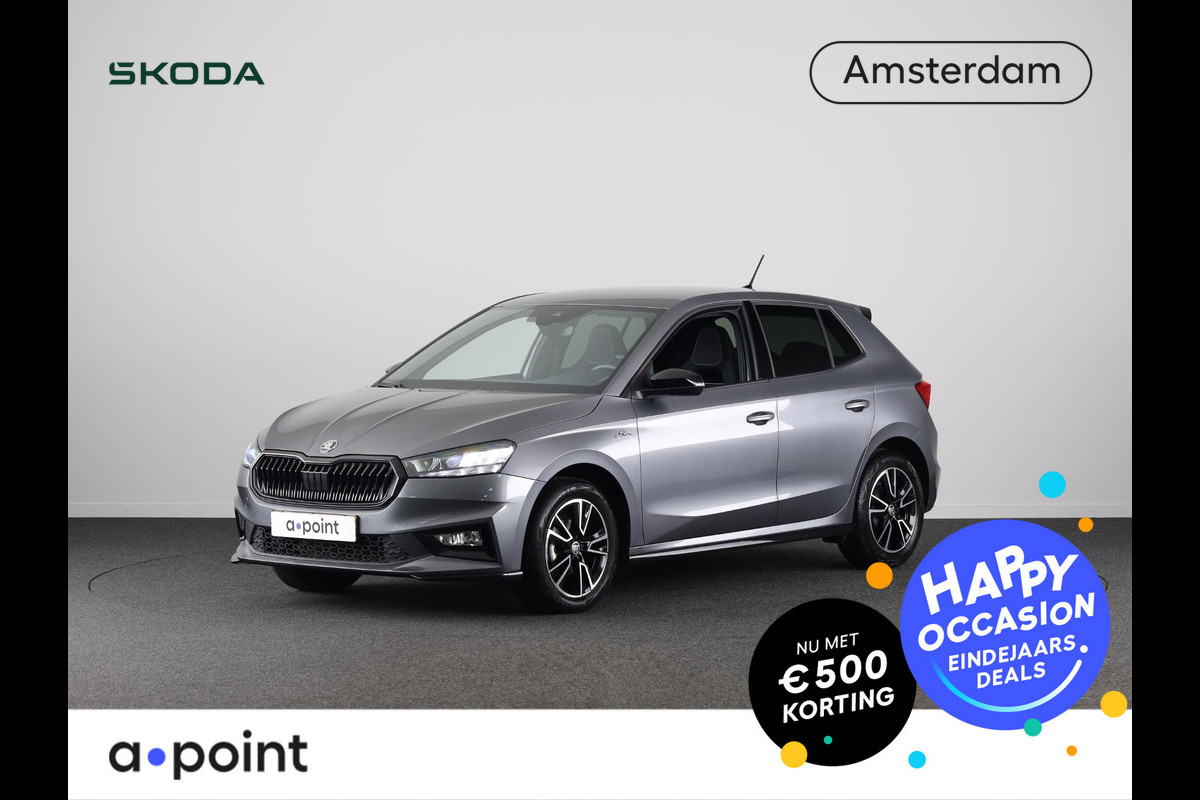 Škoda Fabia 1.0 TSI Monte Carlo 95 pk | Private lease vanaf Verlengde garantie | Navigatie via App | Parkeersensoren | Achteruitrijcamera | LED koplampen | Stoelverwarming |