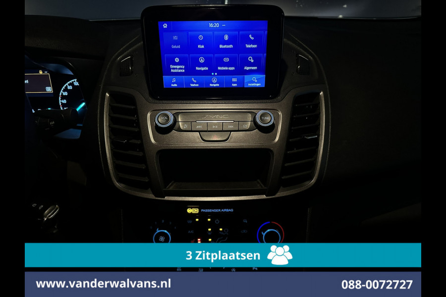 Ford Transit Connect 1.5 EcoBlue 120pk L2H1 Euro6 Airco | 3-Zits | Camera | Navigatie | Stoelverwarming | Verwarmde voorruit Parkeersensoren, Bijrijdersbank