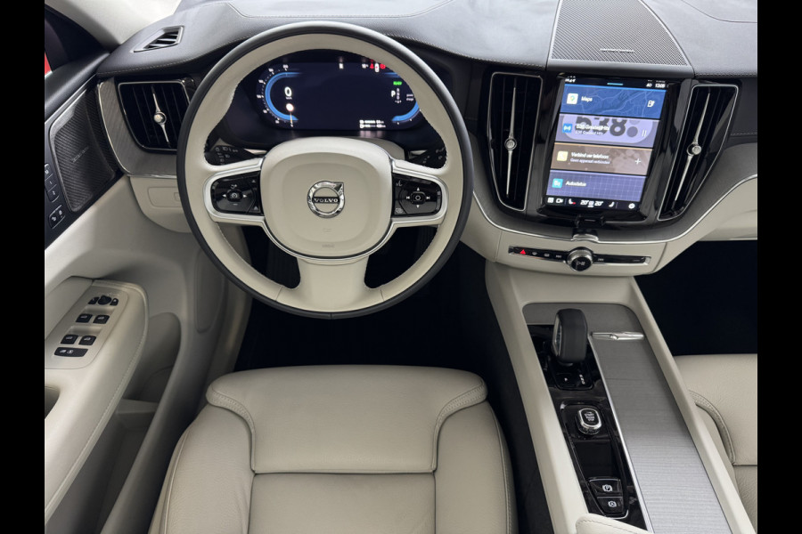 Volvo XC60 2.0 T6 350 PK CREME.LEER PHEV SCHUIFDAK AWD ULTRA BRIGHT LONG RANGE PANO HARMAN/KARDON HEADUP ELEK.KLEP phev . panorama pano