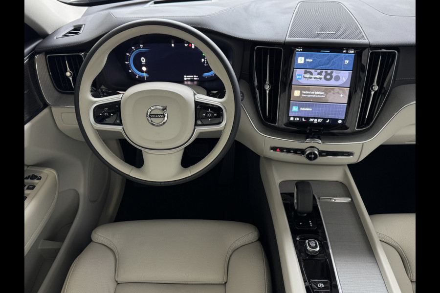 Volvo XC60 2.0 T6 350 PK CREME.LEER PHEV SCHUIFDAK AWD ULTRA BRIGHT LONG RANGE PANO HARMAN/KARDON HEADUP ELEK.KLEP phev . panorama pano