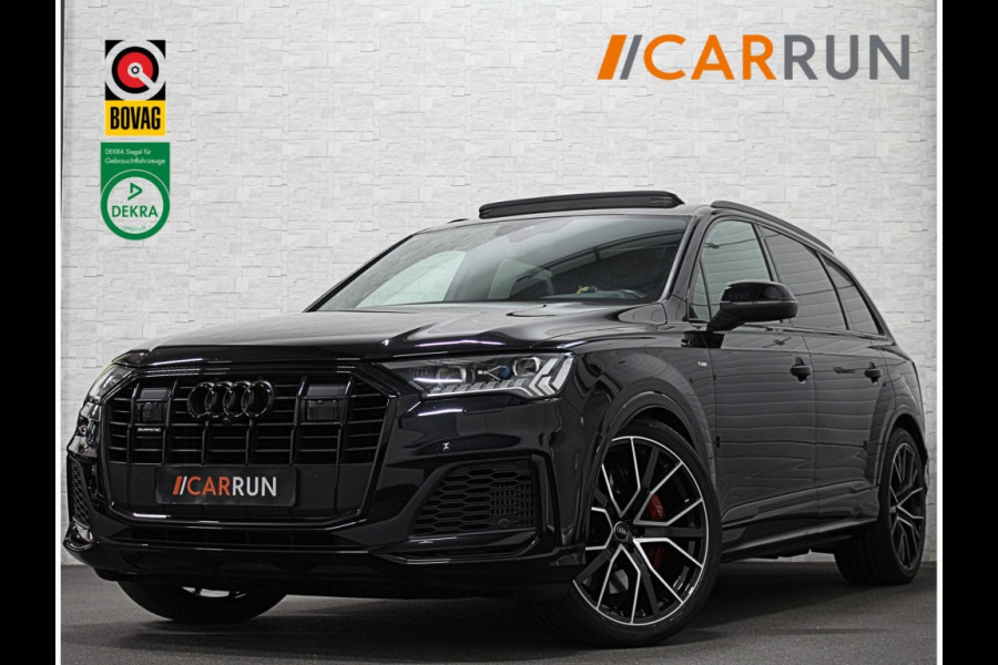 Audi Q7 50 TDI 7-Persoons S-Line | 360 Camera | Trekhaak | ACC | Panorama | B&O Sound | Head-Up | Soft-Close | Matrix-LED | 4-Zone Clima | Stoelverwarming V+A | Keyless-Entry | Standkachel | Luchtvering | Tour-Pakket | Memory | Sfeerverlichting | Stuurverwarming | Autom. Parkeren | Carplay |