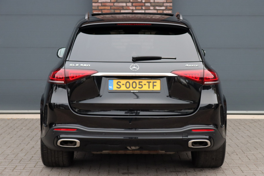 Mercedes-Benz GLE 580 V8 4MATIC Premium+ AMG Line | 7 Zitplaatsen | Airmatic | Distronic+ | Panoramadak | Burmester | Trekhaak | Standkachel | Keyless Go | Surround Camera | Soft-Close | HUD |