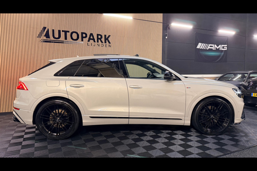 Audi Q8 55 TFSI e quattro |3X S Line|ABT|PANO|SOFTCLOSE|B&O|360CAM|DEALER ONDERHOUDEN| LUCHTVERING |23 INCH|PLUG IN|340PK|BOMVOL!