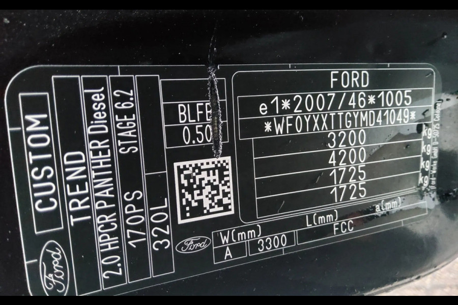 Ford Transit 170 PK CUSTOM L2H1 AUTOMAAT - EURO 6 - VNT-18-Z