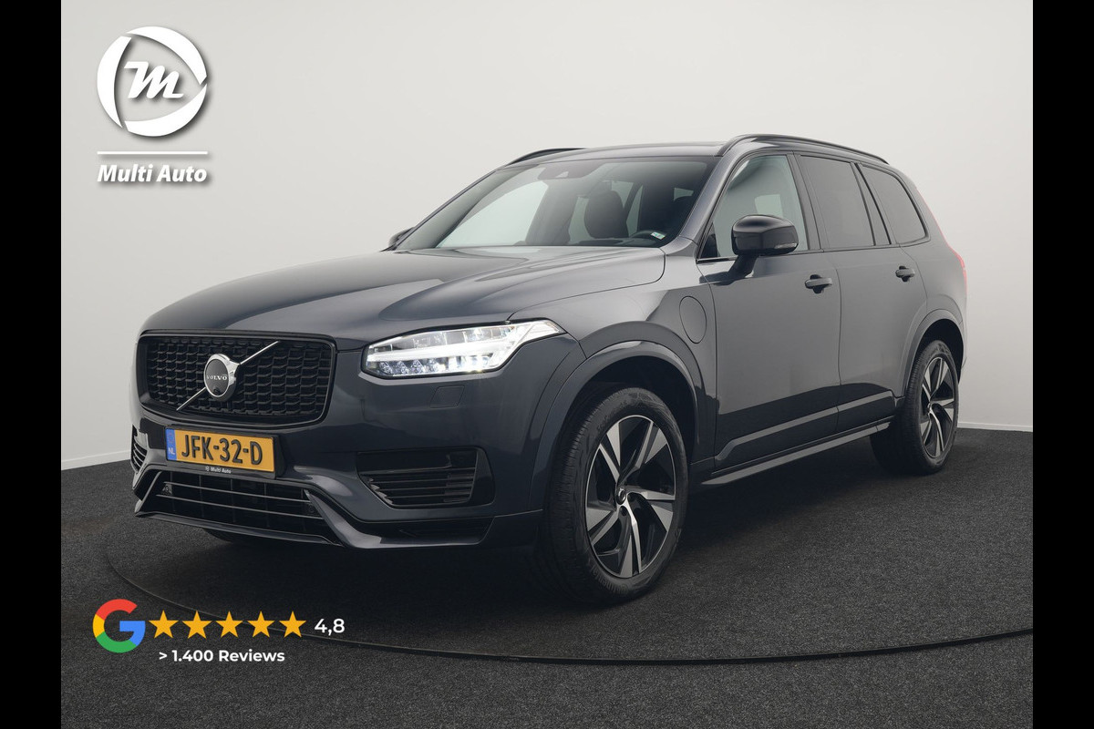 Volvo XC90 T8 Recharge AWD R-Design 7-Persoons Long Range Plug In Hybrid 456pk Dealer O.H. PHEV | Panodak | Head Up | 360 Camera | Adaptive Cruise | Lederen Sportstoelen Ventilatie & Memory | Bowers & Wilkins | Navigatie | Blis | DAB |