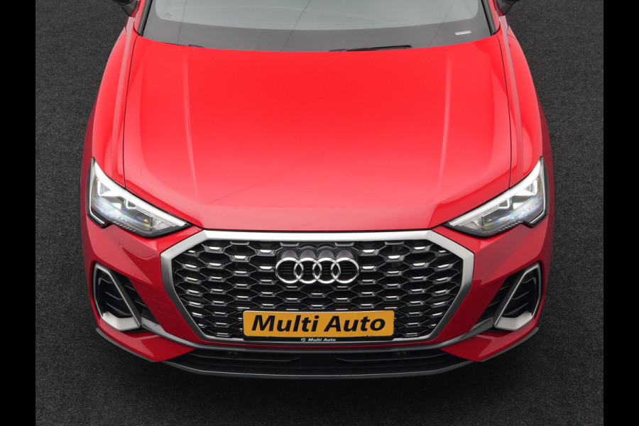 Audi Q3 Sportback 45 TFSI e S Line Plug In Hybrid 245pk Dealer O.H PHEV | Panodak | Adaptive Cruise | Lederen Sportstoelen Memory & Verwarmd | Sfeerverlichting | Camera | Virtual | Blis | Navigatie | DAB |