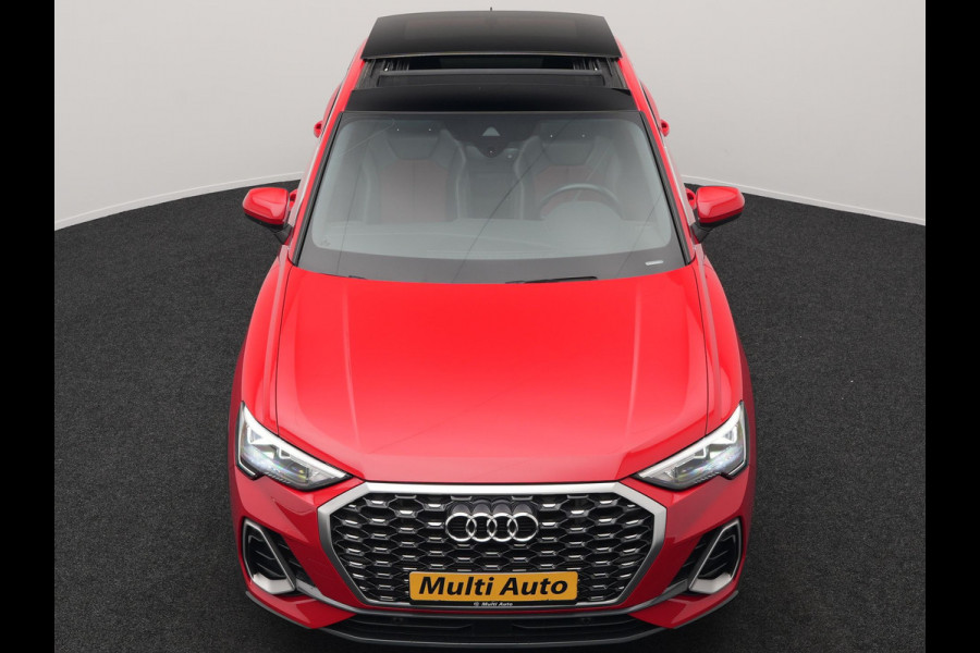 Audi Q3 Sportback 45 TFSI e S Line Plug In Hybrid 245pk Dealer O.H PHEV | Panodak | Adaptive Cruise | Lederen Sportstoelen Memory & Verwarmd | Sfeerverlichting | Camera | Virtual | Blis | Navigatie | DAB |