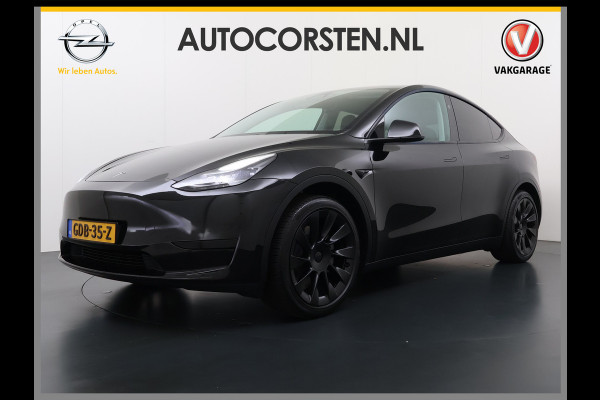 Tesla Model Y RWD LFP-Accu SOH 94% Leder Lmv 20" Warmtepomp Camera's Panormadak Adap.Cruise Navi Ecc Autopilot Stoel+Stuur+Achterbank Verwarming Elek.Achterklep Dodehoek detector Draadloze telefoonlader Origineel Nederlandse Auto Fabrieksgarantie tot 25-6-2028/80.000km en 25-6-2032/160.000 km op de accu en aandrijflijn.  Trekvermogen 1600 kg !