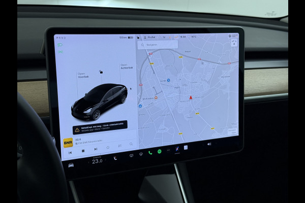 Tesla Model 3 RWD SR+ 325PK Trekhaak Lmv 18" AutoPilot FSD Leder Pano-dak Adaptive-Cruise Camera's Elektr.-Stuur+Stoelen+Spiegels+Geheugen+Eas SOH 92% Navi LED Comfortstoelen ACC DAB Voorverwarmen interieur via App Keyless One-Pedal-Drive 1e Eigenaar Origineel Nederlandse Auto 1.584kg licht!