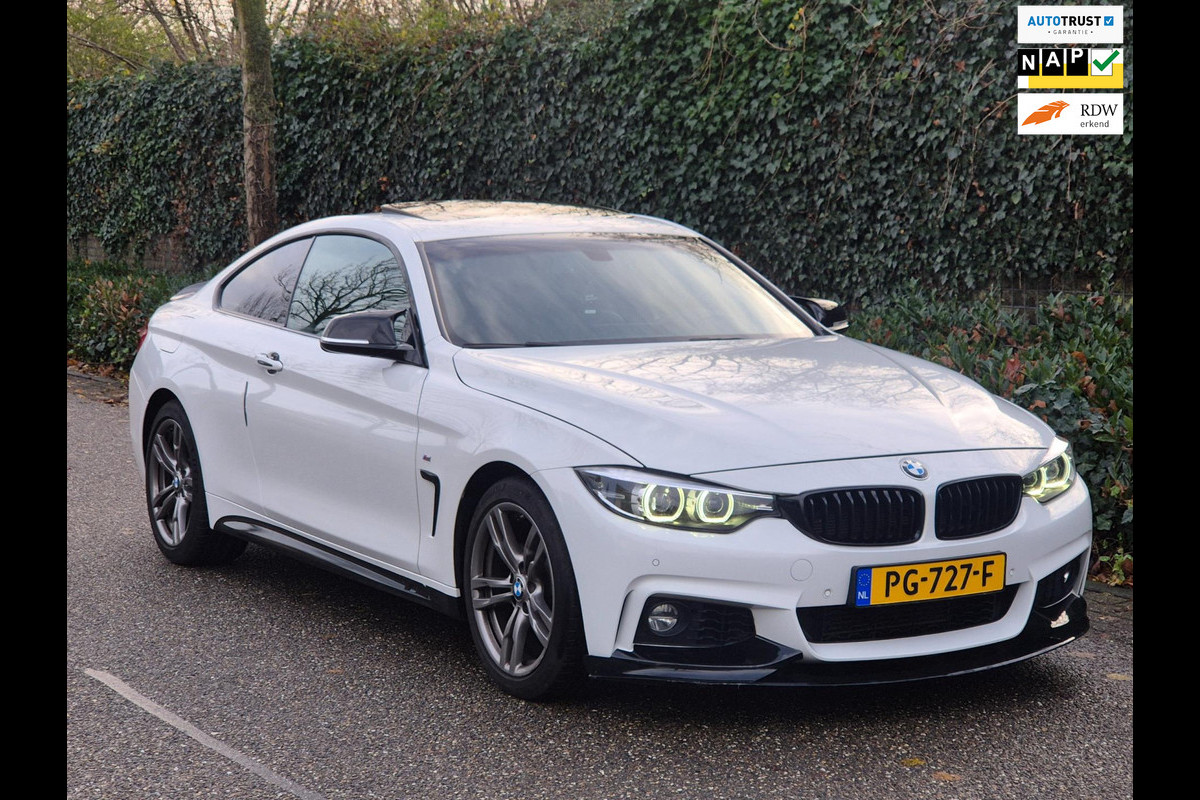 BMW 4 Serie Coupé M Sprt Schuifdak Coupé Apple CarPlay Nap NL High Executive F33 M4 uitlaat Spoiler