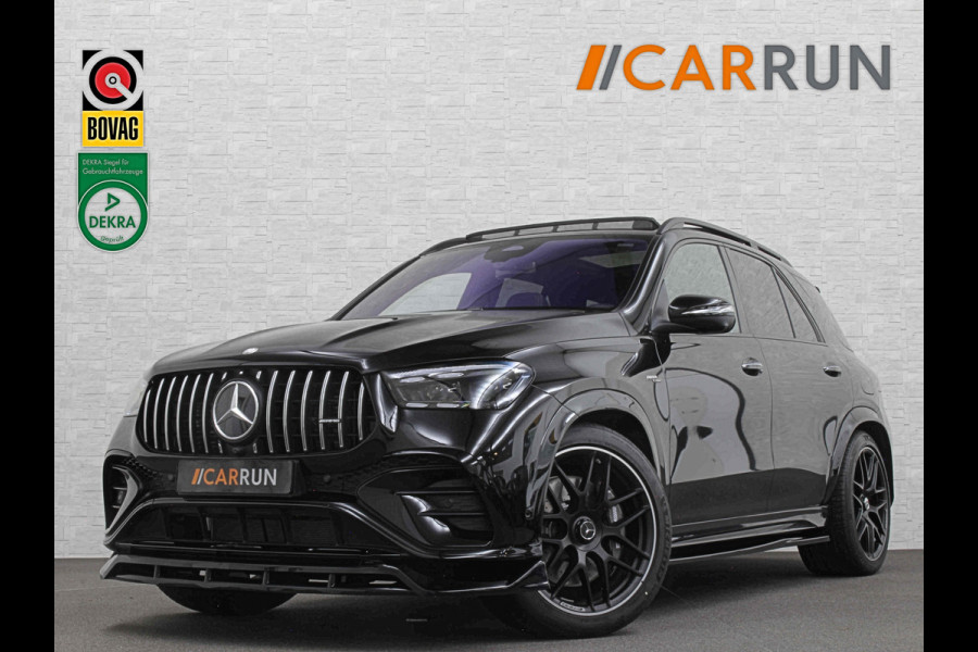 Mercedes-Benz GLE AMG 53 Hybrid 4MATIC+ | Nieuw! | Panorama | Massage | Soft-Close | ACC | 360 Camera | Stoelventilatie | Head-Up | Burmester | Trekhaak | Stoelverwarming V+A | 4-Zone Clima | AMG Drive-Unit | ISO & Warmtewerend Glas | 22 Inch | Keyless-Go | Night-Pakket | Memory | Luchtvering | Parfumering | Carplay | Stuurverwarming | Rij assistent pakket + | Bekerhouder Clima | Draadloos Laden |