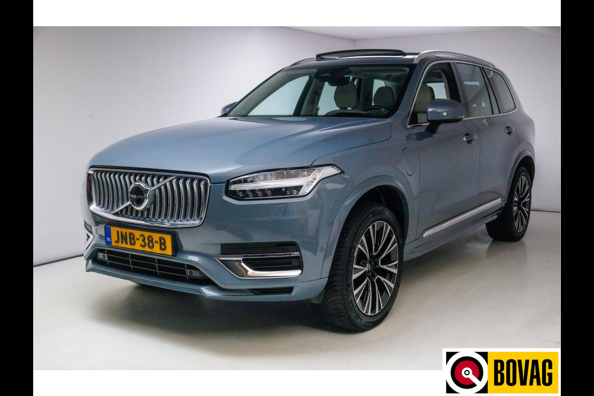 Volvo XC90 2.0 T8 Recharge AWD Ultimate Bright 456 PK Long range | 7 persoons! | Pano | Leer | Headup | All-season Harman Kardon, Stoel-, stuur- & achterbankverw, Elec. voorstoelen met geheugen, Pilot assist, 360 Camera