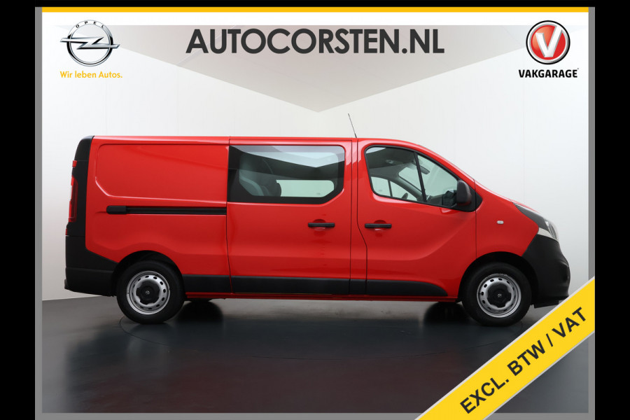 Opel Vivaro D 126PK 5-Pers- D.C Navi Camera Dubbele Cabine EURO 6 Pdc L2H1 Airco Trekhaak Cruise Control Sport EcoFlex 1.6CDTI Betonplex Vloer Wandbetimmering Schuifdeur Keurige Bus ! 1e Eigenaar Origineel Nederlandse Auto 2.000 trekvermogen