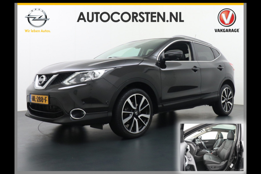Nissan QASHQAI DIG-T 116PK AUT. Pano-Dak Leer+Elektr.+Verwarmd 360°Camera Automaat Navi TrekhaakPdc Tekna Lmv Led Stoelverwarming Bluetooth Isofix Origineel Nederlandse Auto