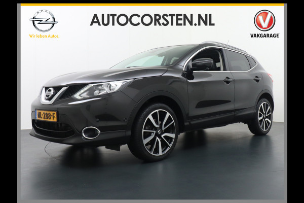 Nissan QASHQAI DIG-T 116PK AUT. Pano-Dak Leer+Elektr.+Verwarmd 360°Camera Automaat Navi TrekhaakPdc Tekna Lmv Led Stoelverwarming Bluetooth Isofix Origineel Nederlandse Auto