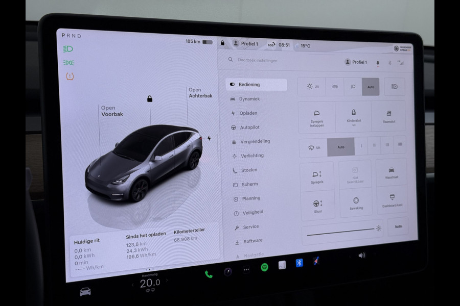 Tesla Model Y Performance 534pk 0-100 3,8 sec. Trekhaak AWD 78,1kWh Warmte-pomp FSD-Comp.3 AutoPilot Carbon-Spoiler Elekr.Achterklep AMD-Ryzen 3xCamera Navi LED ACC DAB Voorverwarmen interieur en Keyless via App One-Pedal-Drive Rode Remklauwen Garantie op Accu 03-02-2031 maz. 192.000km max. 250Kw laadvermogen !