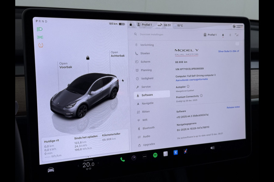 Tesla Model Y Performance 534pk 0-100 3,8 sec. Trekhaak AWD 78,1kWh Warmte-pomp FSD-Comp.3 AutoPilot Carbon-Spoiler Elekr.Achterklep AMD-Ryzen 3xCamera Navi LED ACC DAB Voorverwarmen interieur en Keyless via App One-Pedal-Drive Rode Remklauwen Garantie op Accu 03-02-2031 maz. 192.000km max. 250Kw laadvermogen !