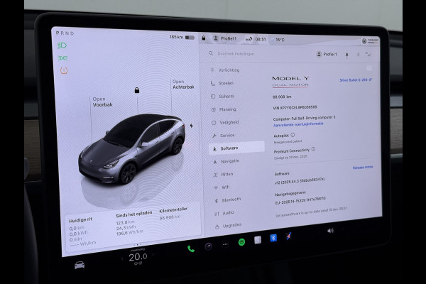 Tesla Model Y Performance 534pk 0-100 3,8 sec. Trekhaak AWD 78,1kWh Warmte-pomp FSD-Comp.3 AutoPilot Carbon-Spoiler Elekr.Achterklep AMD-Ryzen 3xCamera Navi LED ACC DAB Voorverwarmen interieur en Keyless via App One-Pedal-Drive Rode Remklauwen Garantie op Accu 03-02-2031 maz. 192.000km max. 250Kw laadvermogen !