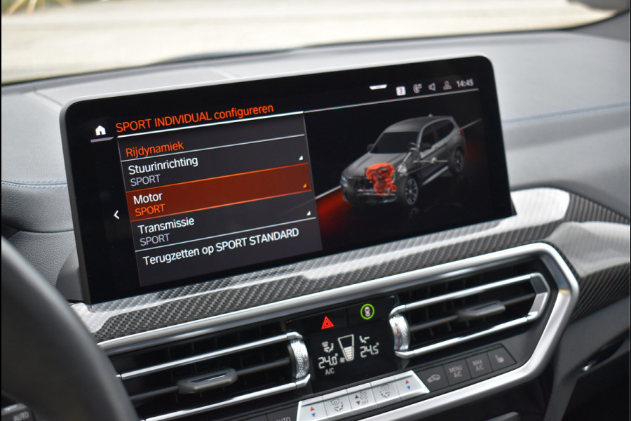 BMW X3 xDrive30e M-Pakket 292 Pk Frozen Black M-Stoelen Pano Navi 360 Memory Hud Carbon Camera Leder Laser 20 Inch