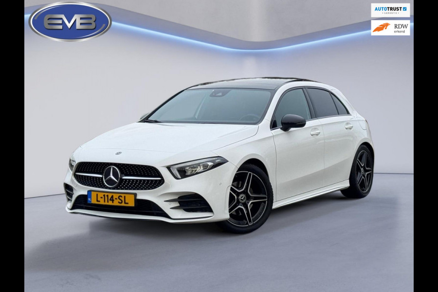 Mercedes-Benz A-Klasse 200 Business Solution 163 pk AMG styling, nieuw model, camera, sfeerverlichting, panoramadak, parelmoer wit