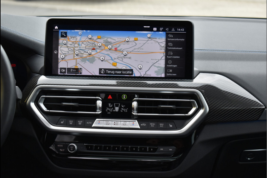 BMW X3 xDrive30e M-Pakket 292 Pk Frozen Black M-Stoelen Pano Navi 360 Memory Hud Carbon Camera Leder Laser 20 Inch