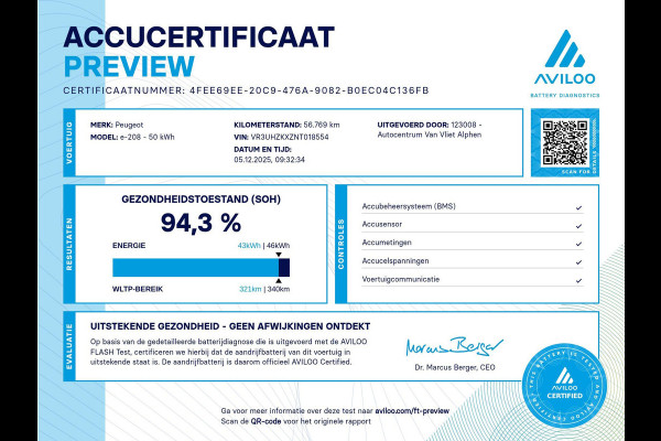 Peugeot e-208 EV GT Pack 50 kWh SOH 94,3% | adaptieve cruise control | camera + sensoren | navigatie