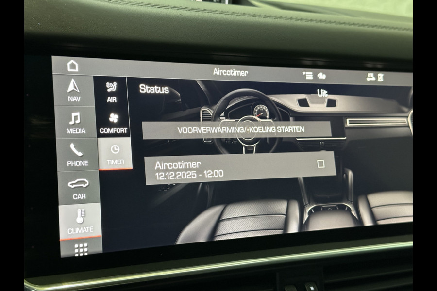 Porsche Cayenne 3.0 E-Hybrid | Sport-Design | 360 Camera | Burmester | Sport-Chrono | Head-Up | Panorama | Nachtzicht | Stoelventilatie | Keyless-Start | Sport-Uitlaat | 21 inch | Stoelverwarming V+A | Leder | Trekhaak | Luchtvering | Memory | Sfeerverlichting | Dodehoek | Active Safe |