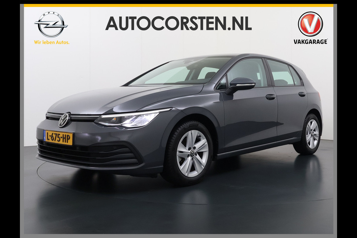 Volkswagen Golf 1.0 eTSI 111PK AUT-7 Nieuw Model Adap.Cruise Virtual Cockpit Apple Carplay Android APP-Connect Navi Ecc Pdc Life Stoel+Stuurverwarming Lmv Mirrorlink DAB Led Isofix Keyless mild hybride Complete Volkswagen Golf mild hybride!