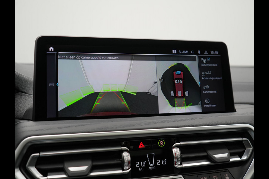 BMW X3 xDrive30e M Sport Plug In Hybrid 293pk Dealer O.H. PHEV | Trekhaak Af Fabriek | Panodak | Head Up | 360 Camera | Laser LED | 20"L.M | Lederen Sportstoelen Ventilatie &  Memory | Sfeerverlichting | Stoelen & Stuur Verwarmd | Aventurinrot III M