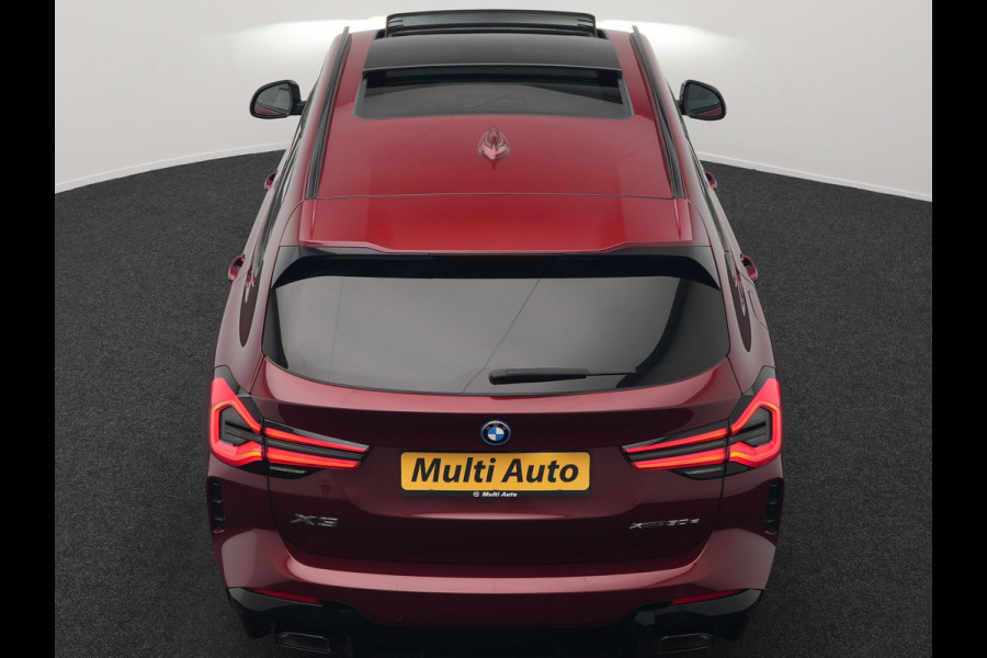 BMW X3 xDrive30e M Sport Plug In Hybrid 293pk Dealer O.H. PHEV | Trekhaak Af Fabriek | Panodak | Head Up | 360 Camera | Laser LED | 20"L.M | Lederen Sportstoelen Ventilatie &  Memory | Sfeerverlichting | Stoelen & Stuur Verwarmd | Aventurinrot III M