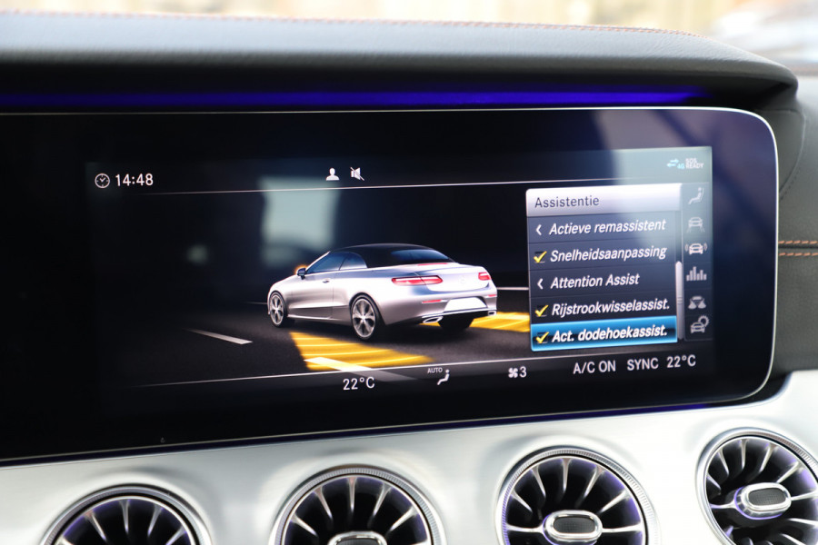 Mercedes-Benz E-Klasse Cabrio 200 AMG | 184PK | Burmester | Sfeerverlichting | Memory | Air-scarf | Widescreen | ILS | Acc | Leder | 2019.