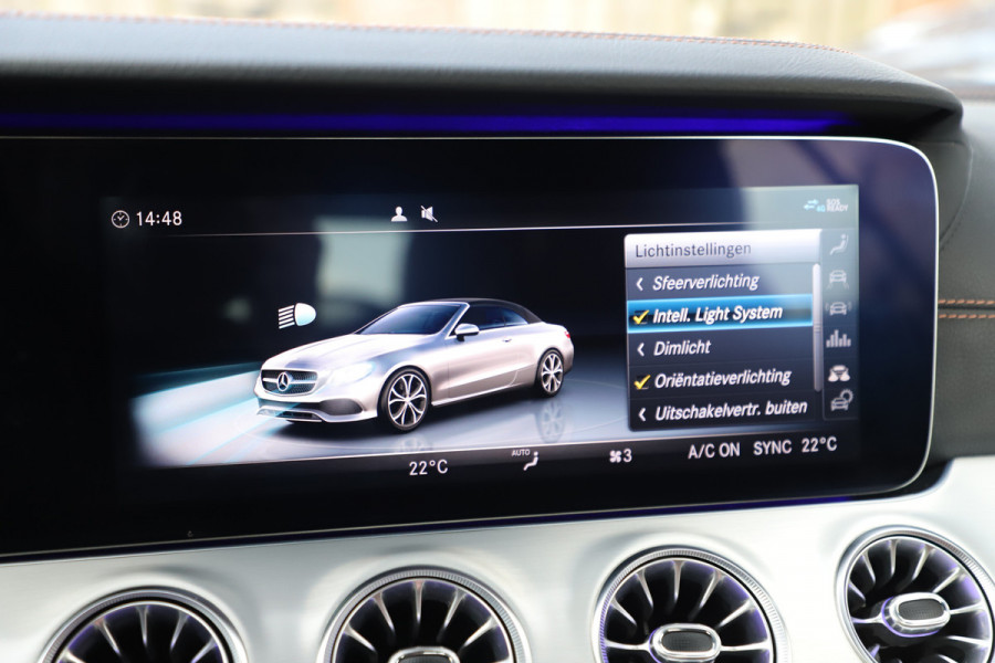 Mercedes-Benz E-Klasse Cabrio 200 AMG | 184PK | Burmester | Sfeerverlichting | Memory | Air-scarf | Widescreen | ILS | Acc | Leder | 2019.