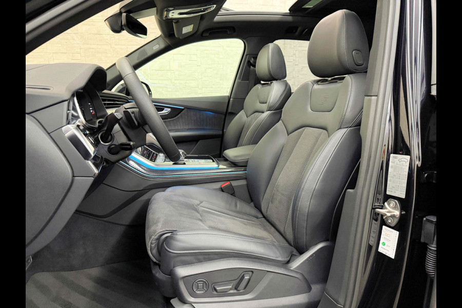 Audi Q7 50 TDI 7-Persoons S-Line | 360 Camera | Trekhaak | ACC | Panorama | B&O Sound | Head-Up | Soft-Close | Matrix-LED | 4-Zone Clima | Stoelverwarming V+A | Keyless-Entry | Standkachel | Luchtvering | Tour-Pakket | Memory | Sfeerverlichting | Stuurverwarming | Autom. Parkeren | Carplay |