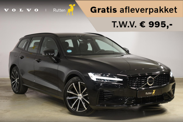 Volvo V60 T6 350PK Automaat Plug-in Hybrid AWD Plus Dark / Navigatie / Camera / Adaptieve Cruise Control / Elektrische Stoelen / Leder / LM Velgen /