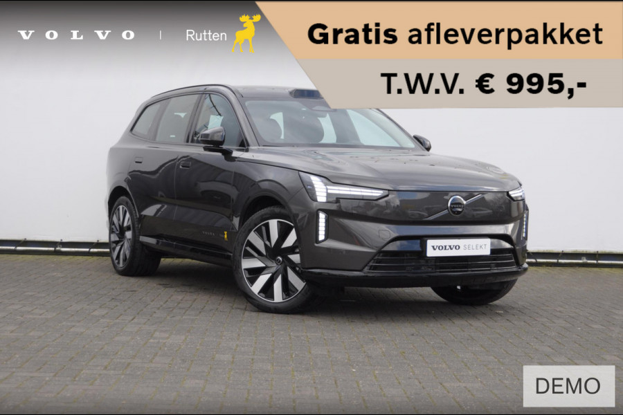Volvo EX90 517PK Twin Motor Performance Ultra / Panoramadak / Luchtvering / Head-up display / Stoelverwarming en stuurwielverwarming / Massagestoelen / Memory seats / Adaptive cruise control / 360 Camera / elektrische achterklep